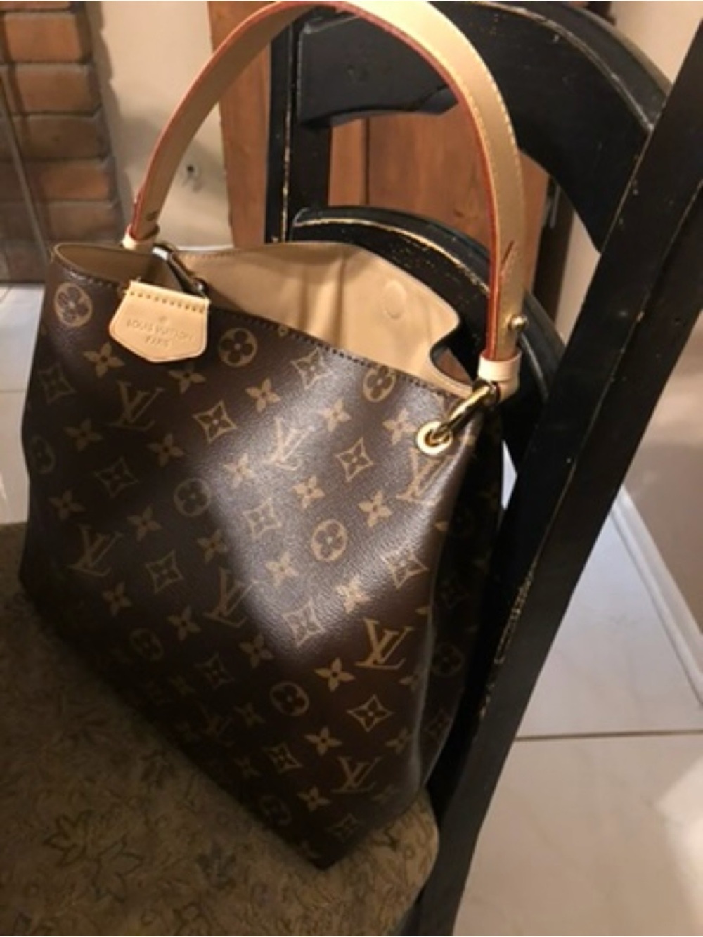 Louis Vuitton Monogram Canvas Hobo Shoulder Bag in Brown! Graceful PM. - Picture 3 of 3